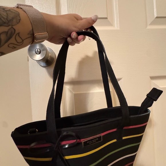 Kate Spade Black purse with Colorful Stripes - Picture 7 of 7